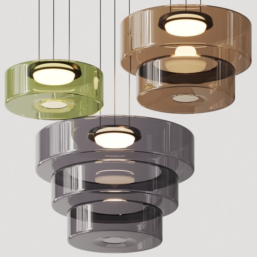 Moderne Hanglamp Met Gelaagde Glazen Kap Voor Warme Sfeerverlichting