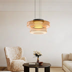 Moderne Hanglamp Met Gelaagde Glazen Kap Voor Warme Sfeerverlichting