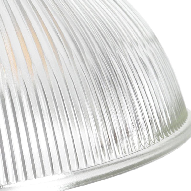 Retro Hanglamp Met Geribbelde Glazen Koepelkap