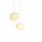 Scandinavische Hanglamp Met Organische Vorm En Melkglas Kap
