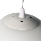 Scandinavische Hanglamp Met Organische Vorm En Melkglas Kap