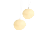 Scandinavische Hanglamp Met Organische Vorm En Melkglas Kap