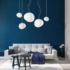 Scandinavische Hanglamp Met Organische Vorm En Melkglas Kap