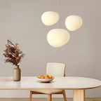 Scandinavische Hanglamp Met Organische Vorm En Melkglas Kap