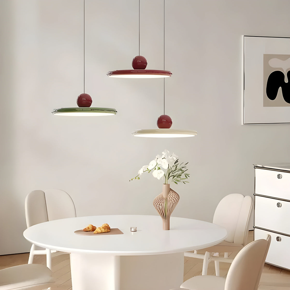 Nordische Hanglamp Met Glazen Kap En LED Verlichting