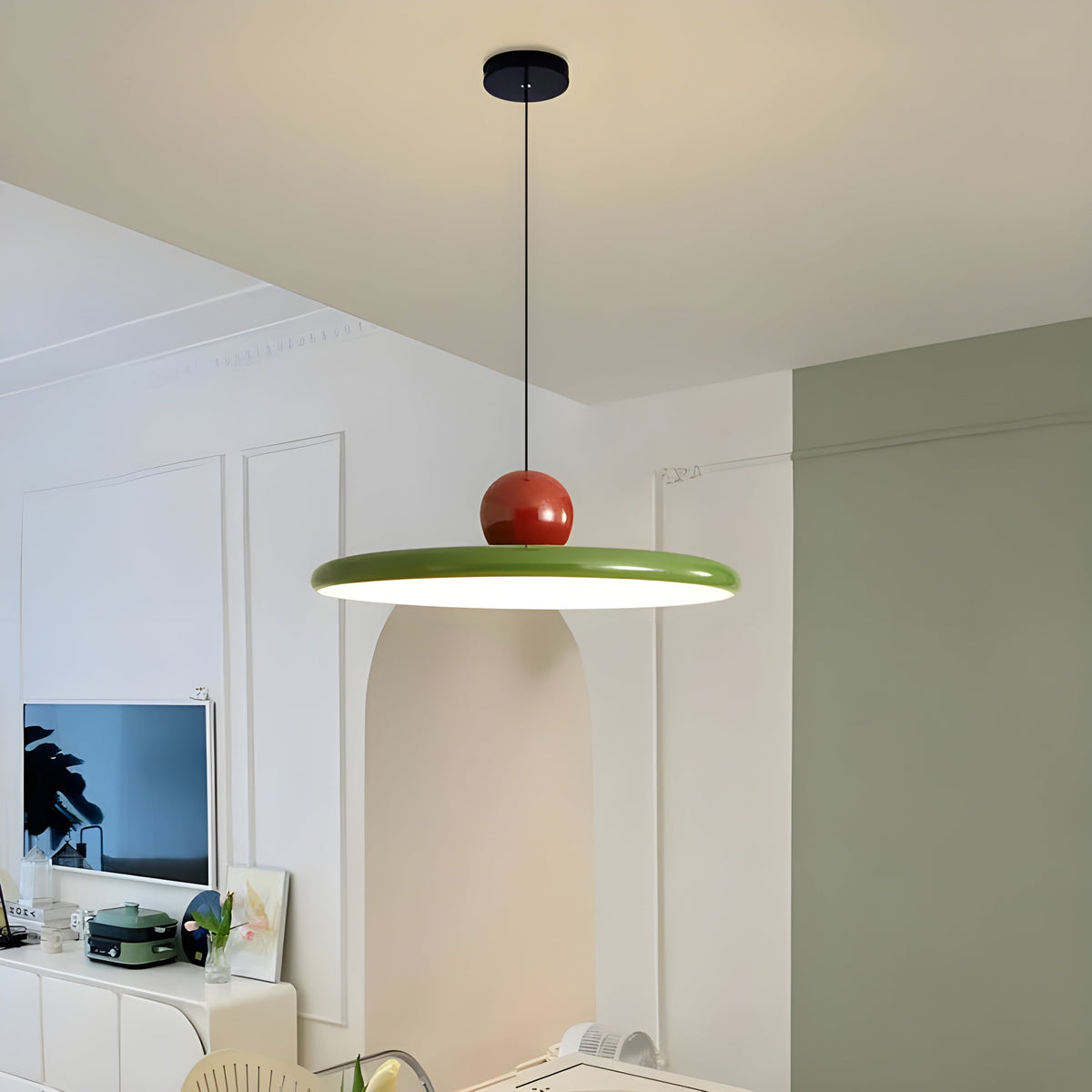 Nordische Hanglamp Met Glazen Kap En LED Verlichting