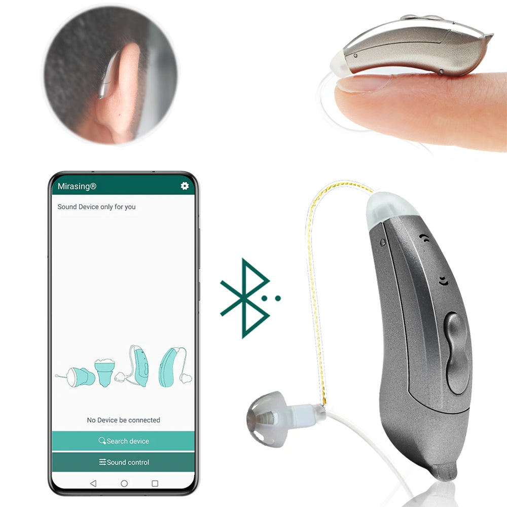 Onzichtbaar Achter‑Het‑Oor Hoortoestel met App‑Gestuurde Geluidsregeling