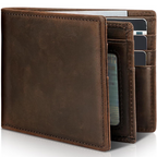 RFID Herenportemonnee Van Echt Leer Met Compact Bifold Ontwerp