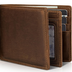 RFID Herenportemonnee Van Echt Leer Met Compact Bifold Ontwerp