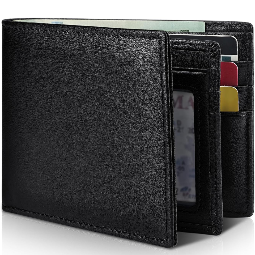 RFID Herenportemonnee Van Echt Leer Met Compact Bifold Ontwerp