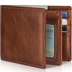 RFID Herenportemonnee Van Echt Leer Met Compact Bifold Ontwerp