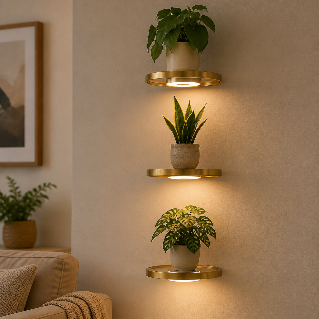 Wandplank Met Geïntegreerde LED-Verlichting Voor Sfeervolle Wanddecoratie