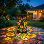 Decoratieve Solar Lantaarn Met Kleurrijk Bloemenpatroon Voor Buiten
