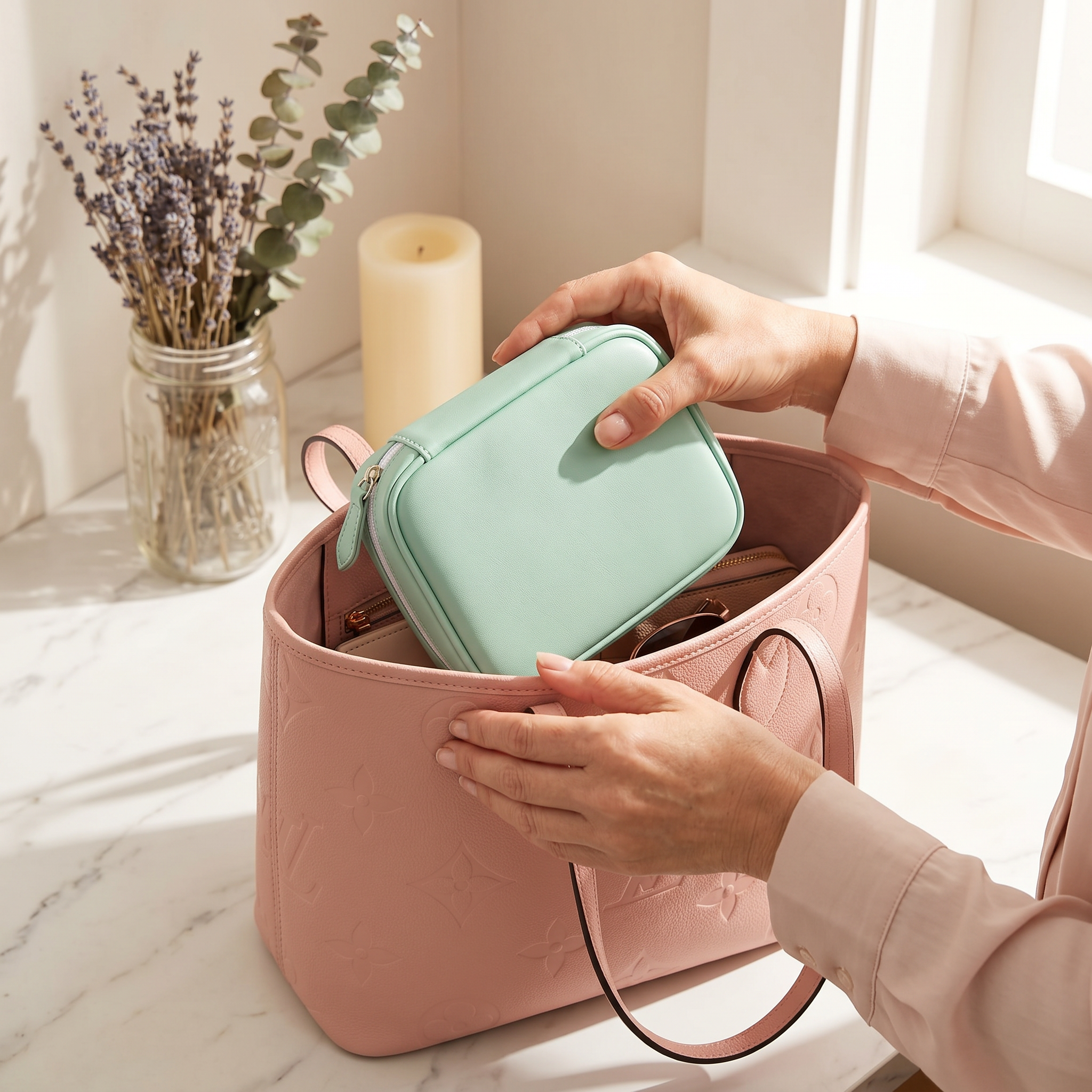 Pillencase PU Mint Schrijfbare Pouches Waterdicht Compact Organiserend Ontwerp