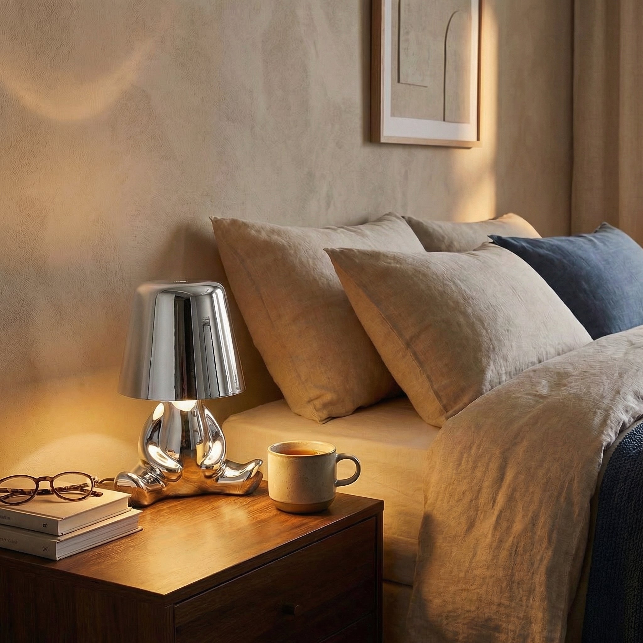 Mini Tafellamp met Creatieve Denkfiguur en LED‑Verlichting