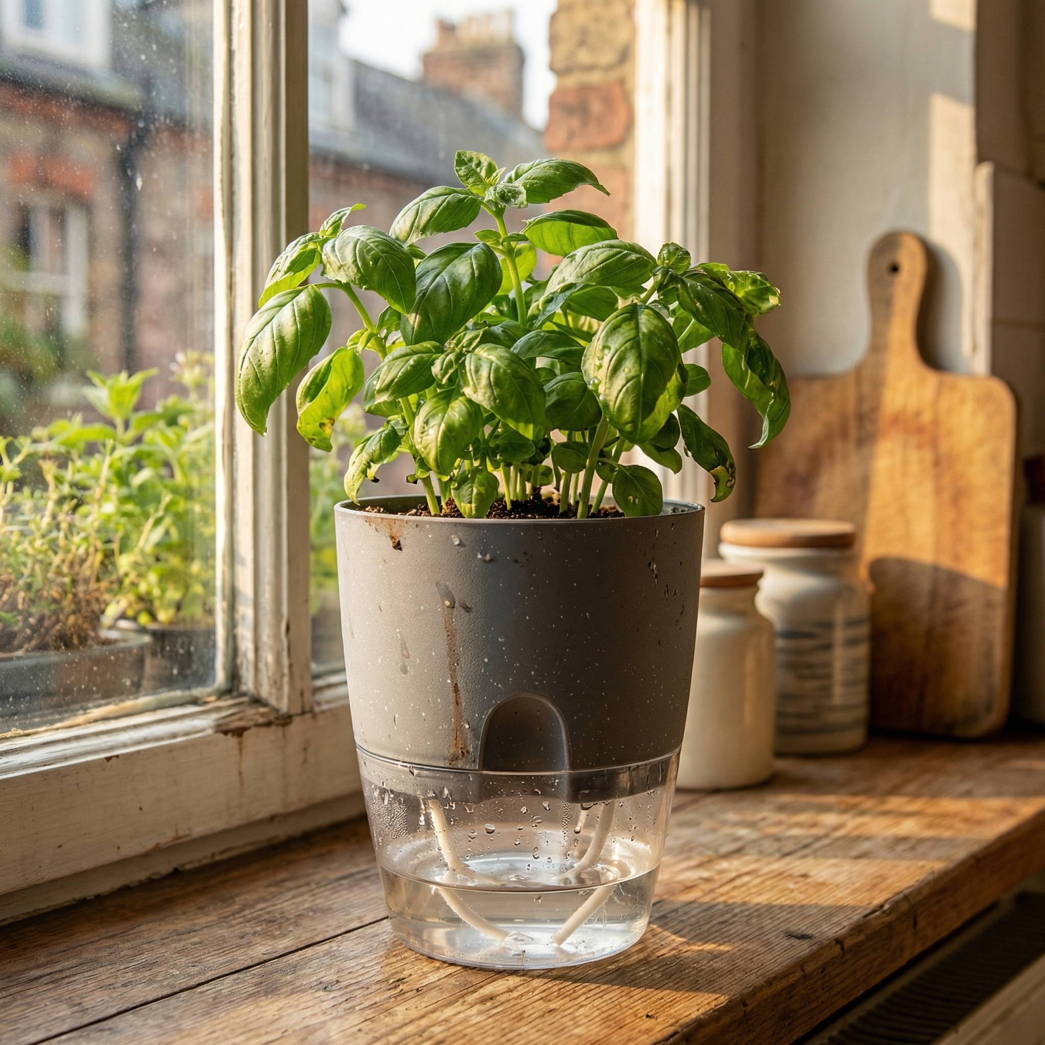 Zelfbewaterende Plantpot met Kapillaire Reservoir en Dubbellaags Systeem