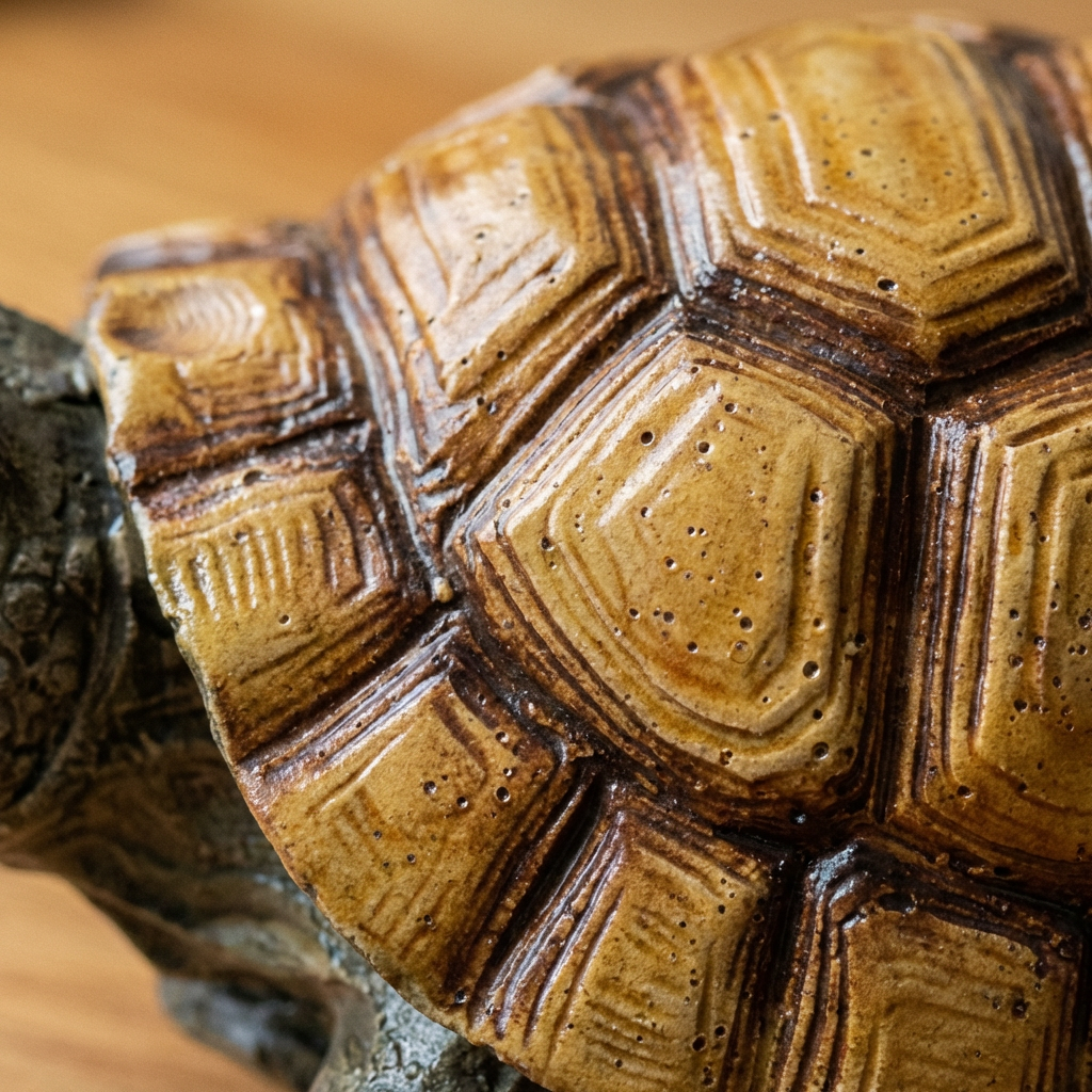 Handgevormde Keramieken Schildpad met Plantopening en Natuurlijke Schaduwzone