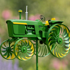 Metalen Traktor‑Windspel met Pulverbescherming en Grondpen