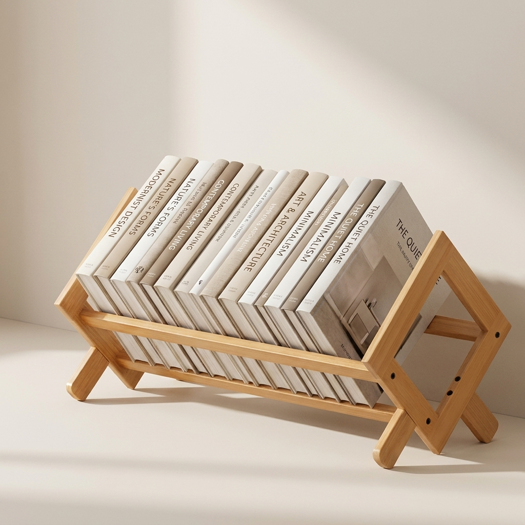 Bamboe Boekenplank met Compacte Lage Vorm