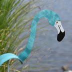 Handgeschilderde Flamingo Tuinspinner met Windgestuurde Beweging en Duurzame Constructie