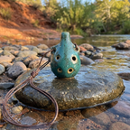 Handgevormde Keramische Ocarina met Natuurlijke Afwerking en Comfortabele Speelvorm