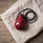 Handgevormde Keramische Ocarina met Natuurlijke Afwerking en Comfortabele Speelvorm