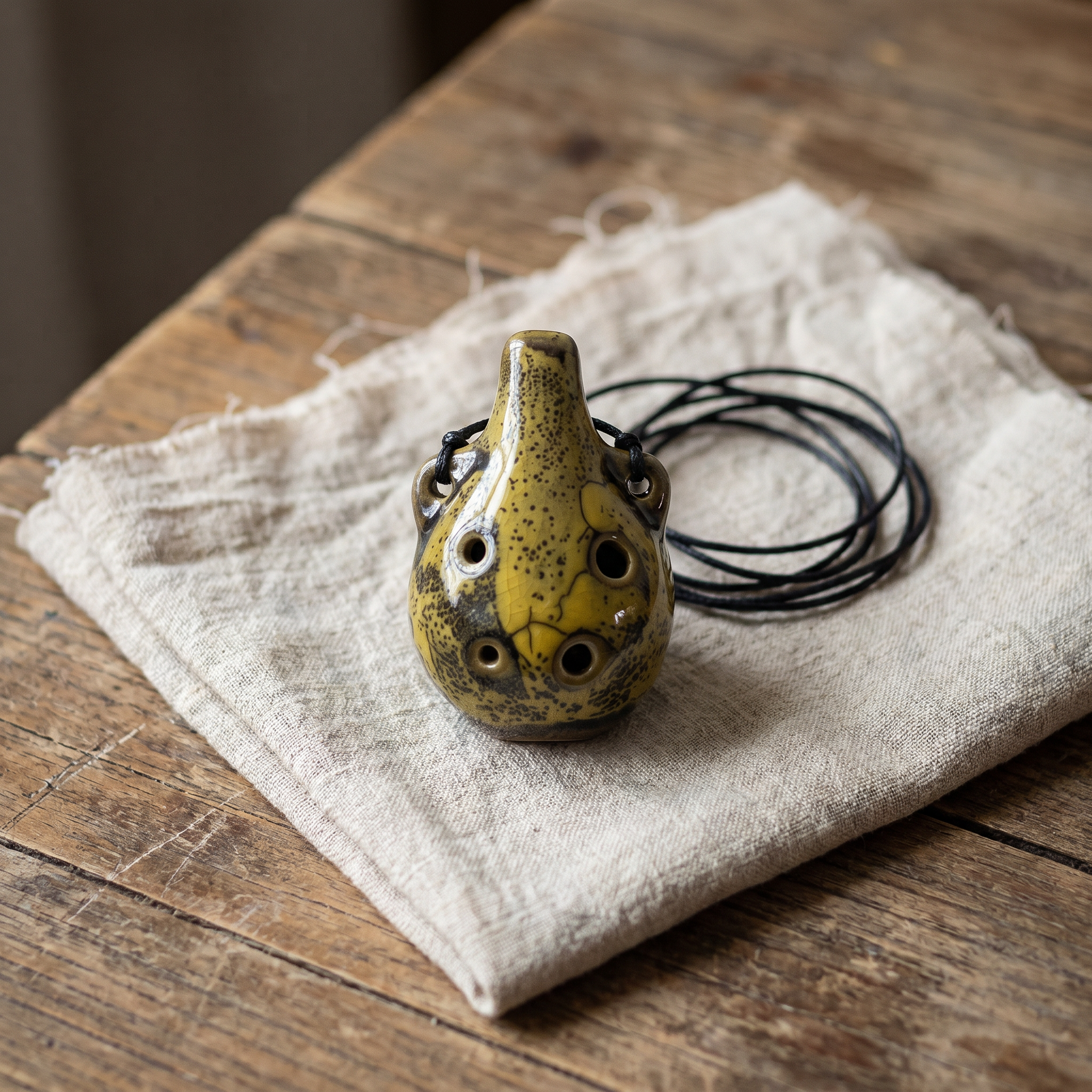Handgevormde Keramische Ocarina met Natuurlijke Afwerking en Comfortabele Speelvorm