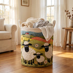 Handgequilt Schapenmand met Zelfstaande Structuur en Ambachtelijke Afwerking
