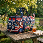 Handgemaakte Quilted Tote met Drie‑Laags Constructie en Ambachtelijke Motieven