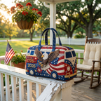 Handgemaakte Quilted Tote met Drie‑Laags Constructie en Ambachtelijke Motieven