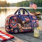 Handgemaakte Quilted Tote met Drie‑Laags Constructie en Ambachtelijke Motieven