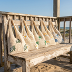 Gehaakte Strandtas met Open Mesh en 3D‑Motiefafwerking