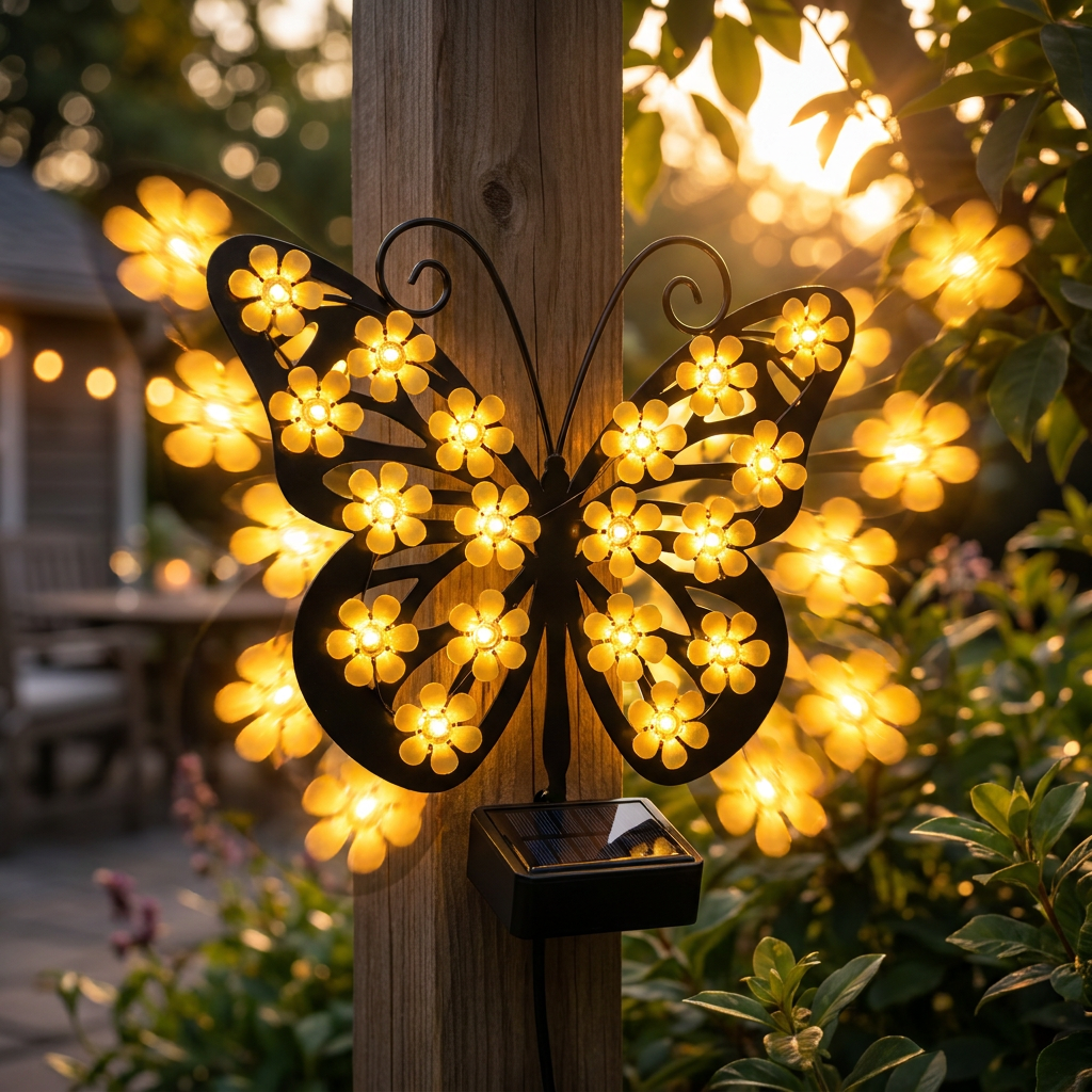 Solar Vlinderlamp met Bloemlicht en Automatische Sfeerverlichting