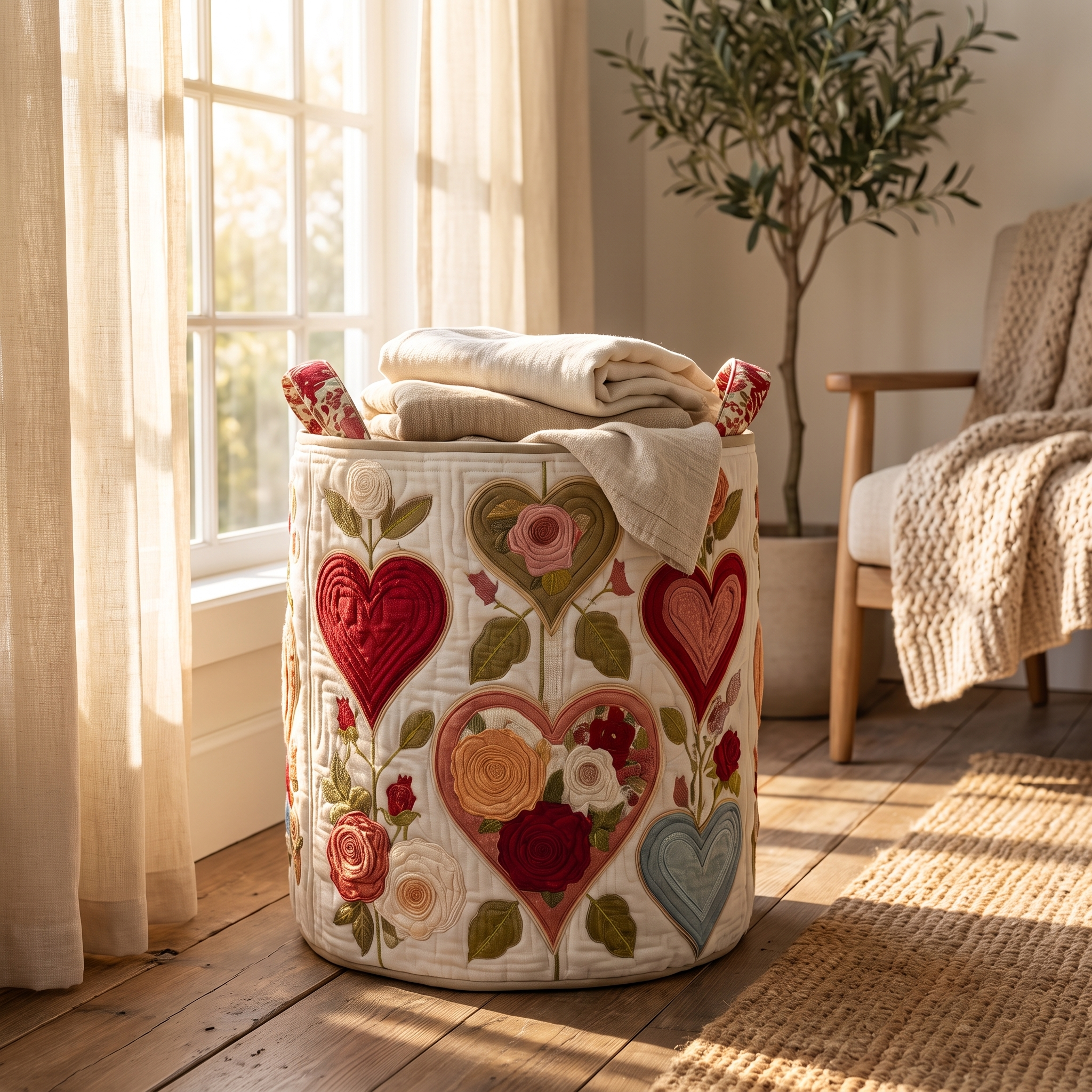 Handgequilt Mand met Zelfstaande Structuur en Ambachtelijke Afwerking
