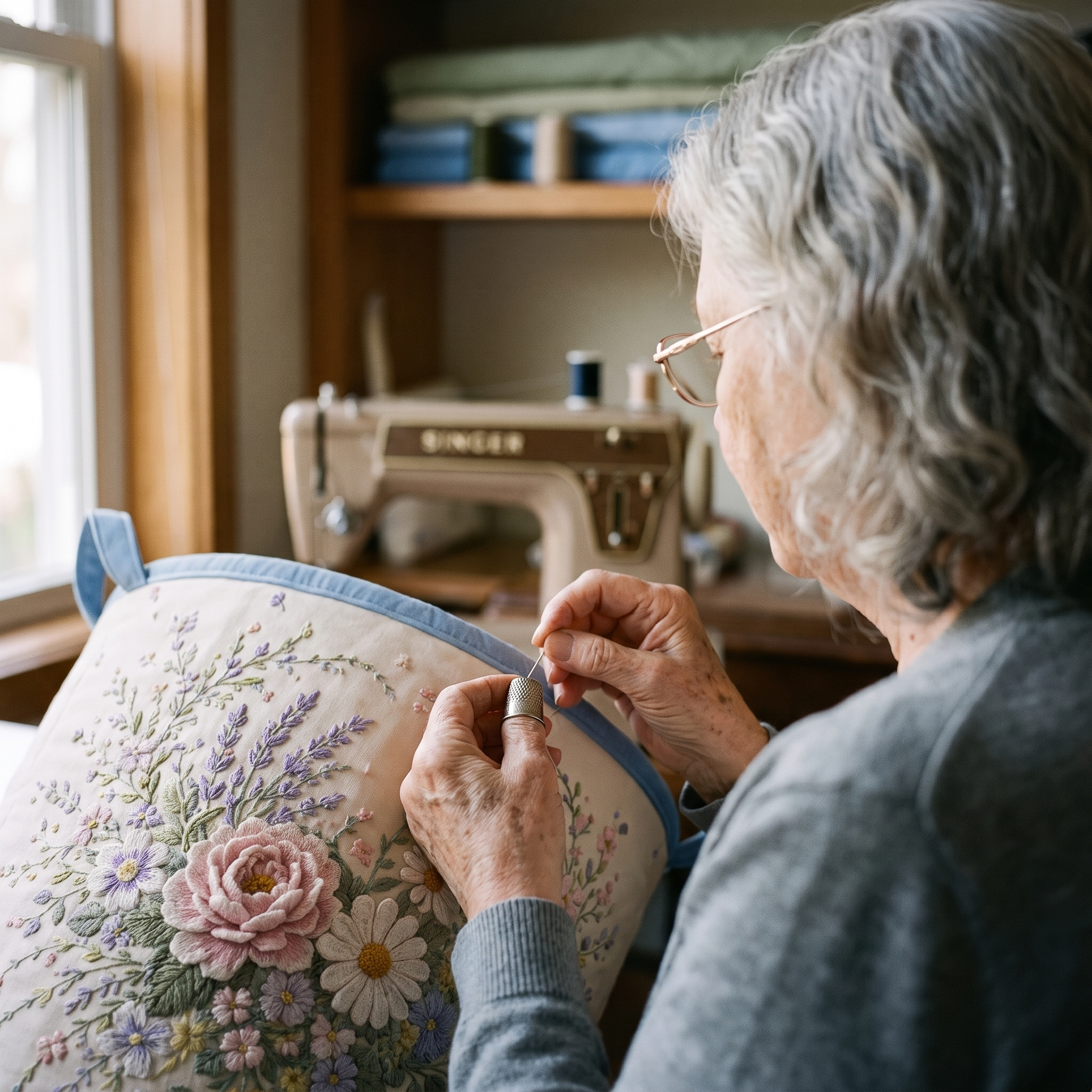 Handgequilt Mand met Zelfstaande Structuur en Ambachtelijke Afwerking