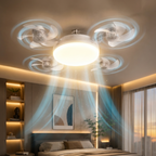 Plafondventilator met Dimbare LED‑Verlichting en E27 Schroefmontage