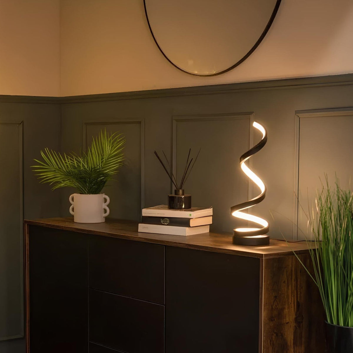 Spiraal LED Tafellamp met Dimbare Verlichting