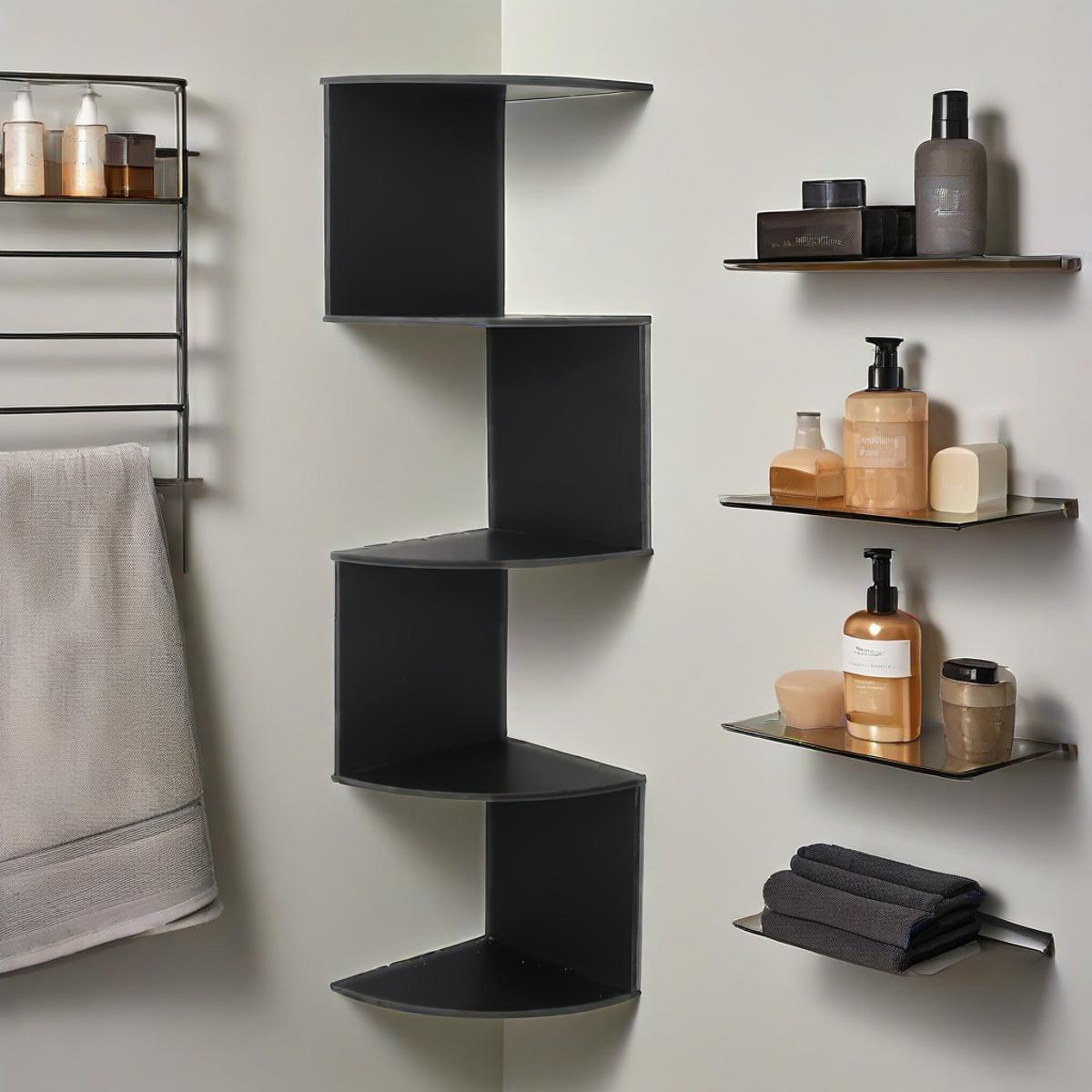 Zigzag Hoekwandrek Met 5 Niveaus Voor Decoratieve Opberging