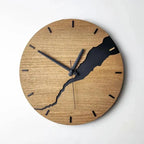 Wandklok van Bamboe en Hout met Stil Quartz Mechanisme