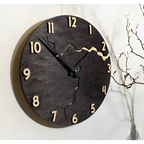 Wandklok van Bamboe en Hout met Stil Quartz Mechanisme