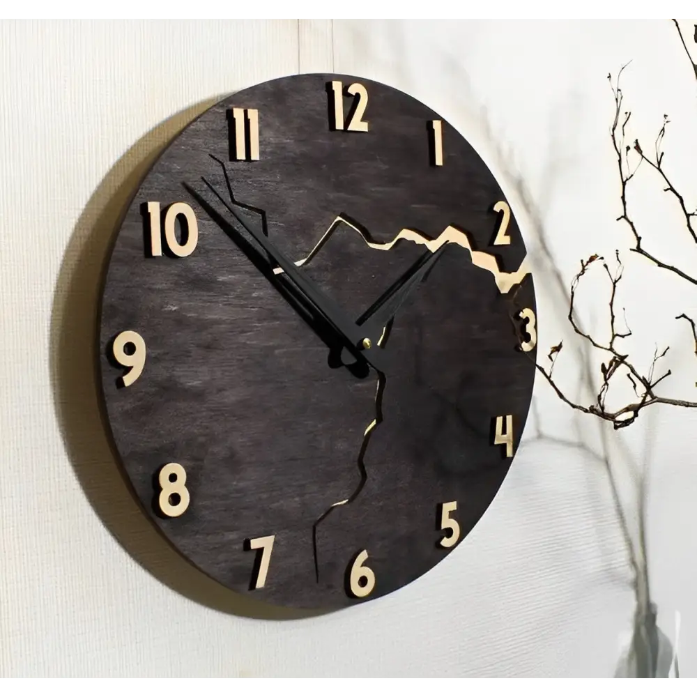 Wandklok van Bamboe en Hout met Stil Quartz Mechanisme