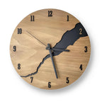 Wandklok van Bamboe en Hout met Stil Quartz Mechanisme