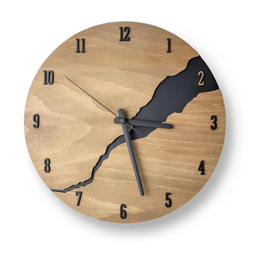 Wandklok van Bamboe en Hout met Stil Quartz Mechanisme