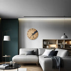 Wandklok van Bamboe en Hout met Stil Quartz Mechanisme