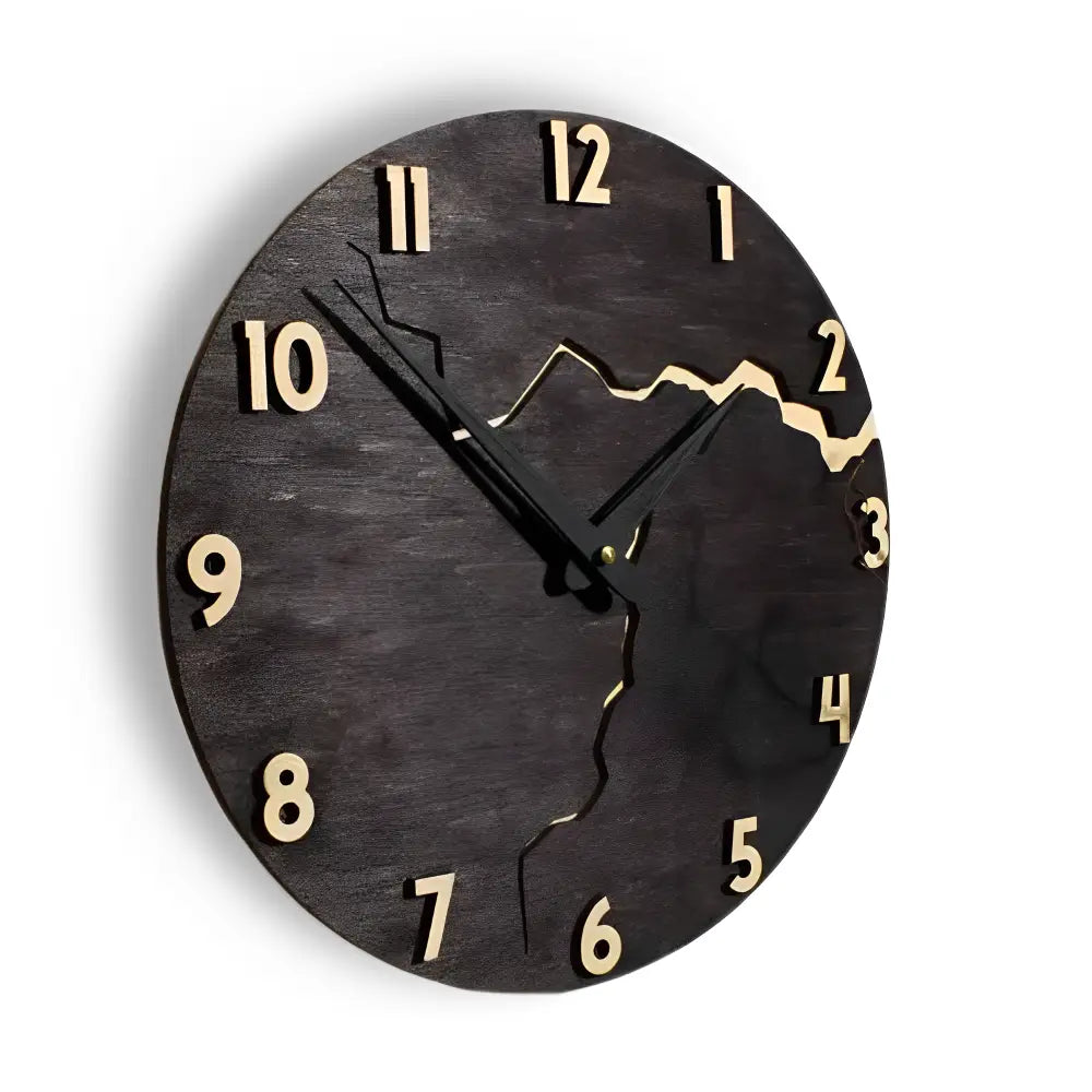 Wandklok van Bamboe en Hout met Stil Quartz Mechanisme