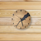 Wandklok van Bamboe en Hout met Stil Quartz Mechanisme