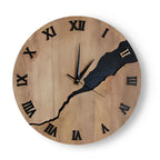 Wandklok van Bamboe en Hout met Stil Quartz Mechanisme