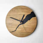 Wandklok van Bamboe en Hout met Stil Quartz Mechanisme