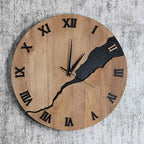 Wandklok van Bamboe en Hout met Stil Quartz Mechanisme