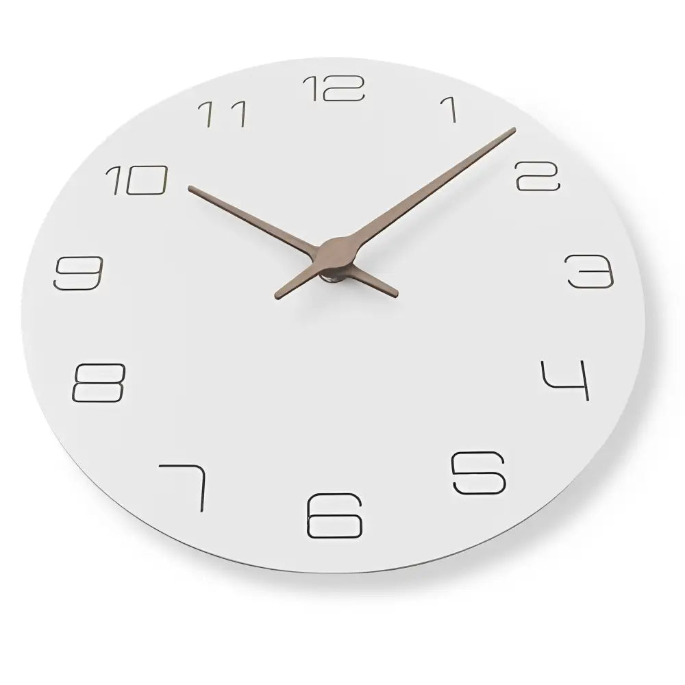 Wandklok met Wit Houtaccent en Stil Digitaal‑Analoog Mechanisme